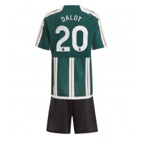 Manchester United Diogo Dalot #20 Vonkajší Detský futbalový dres 2023-24 Krátky Rukáv (+ trenírky)